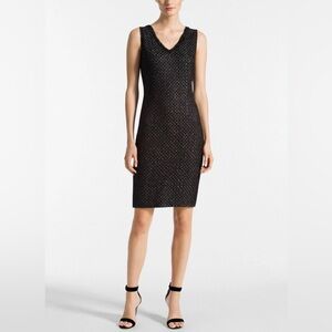St. John New Shimmer Inlay Brocade Knit Sleeveless Dress Size 8 $1,195.00